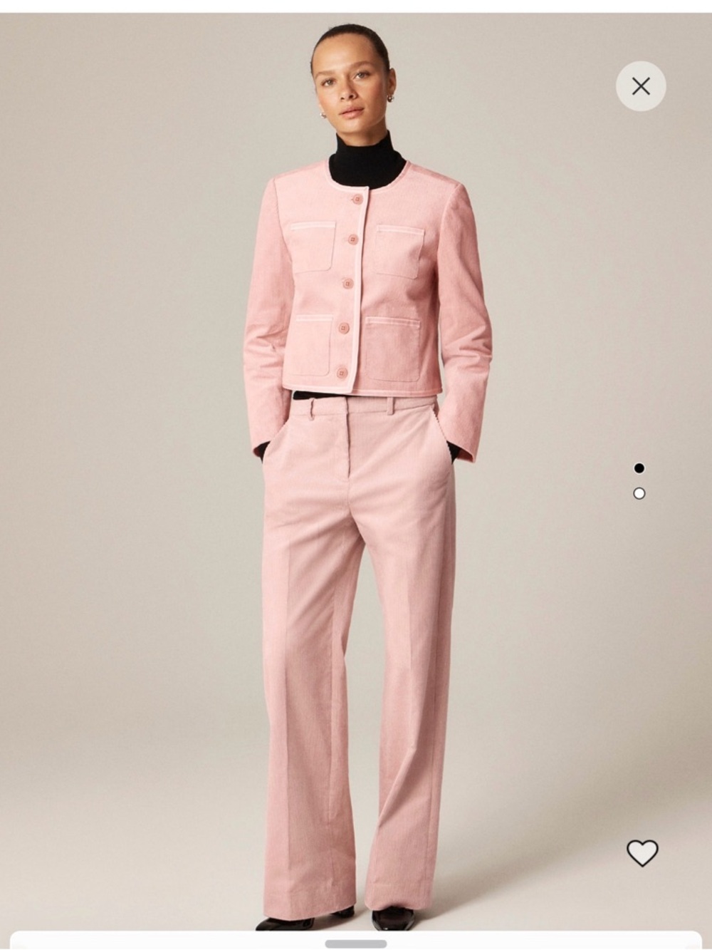 J. Crew Classic Pink Wide-Leg Cords